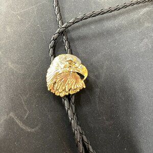 14" EAGLE PENDANT BLACK CORD NECKLACE